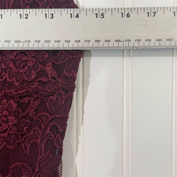 Hanky Panky Burgundy Lace Tank Top Camisole M Made in USA Cottagecore Y2K Boho - Picture 3 of 7